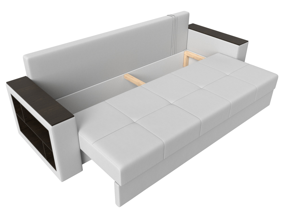 Диваны прямые, Диван прямой Дубай Лайт полки слева, экокожа