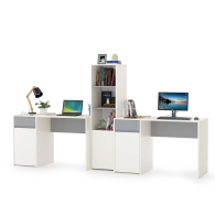 Компьютерные столы, Два письменных стола и открытый стеллаж Торонто № 15