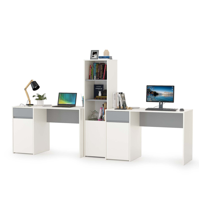 Компьютерные столы, Два письменных стола и открытый стеллаж Торонто № 15