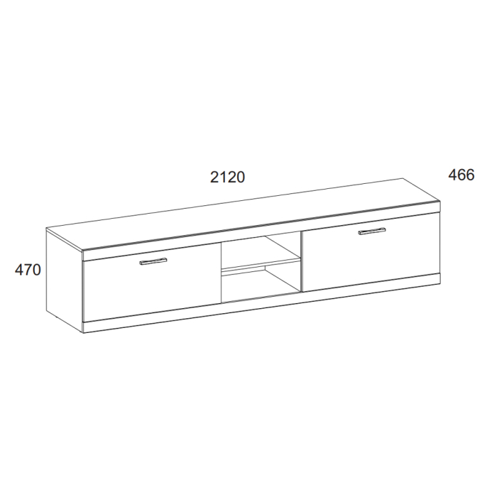 ТВ-тумбы, Тумба RTV 2S2NB, OSKAR