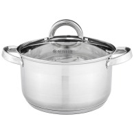 Кастрюли, КАСТРЮЛЯ AGNESS CLASSIC СО СТЕКЛЯННОЙ КРЫШКОЙ 3,1 Л. 20X11,5 СМ