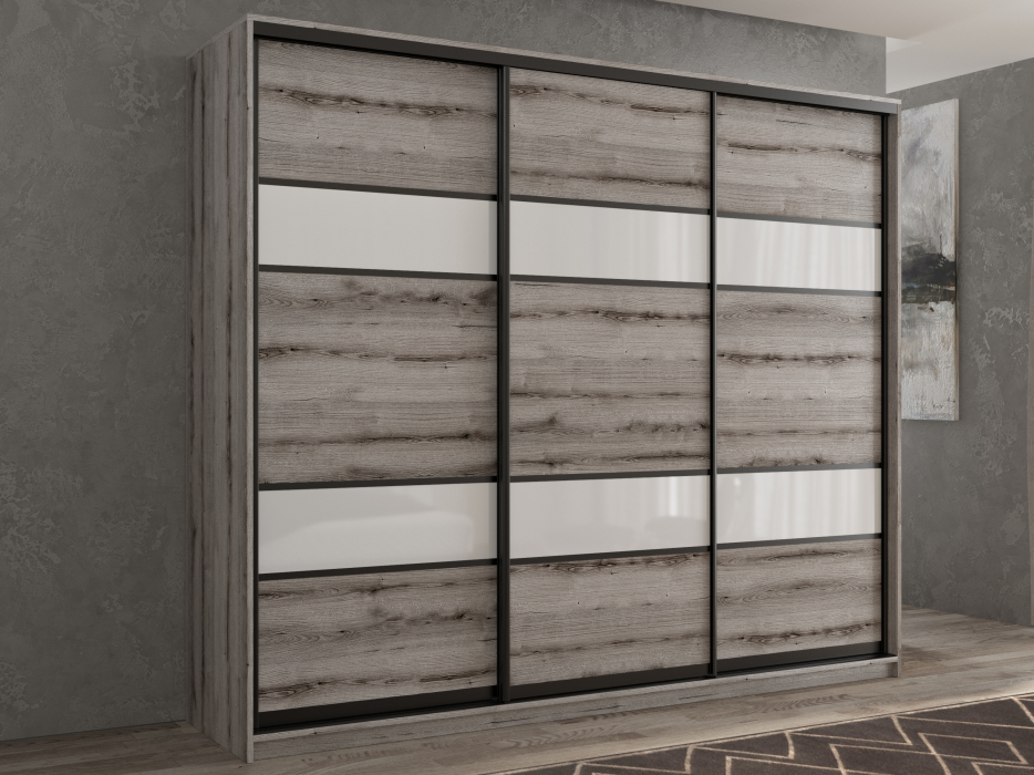 Шкафы-купе 3-х дверные, Шкаф-купе 3х дверный Кааппи 8 180х60