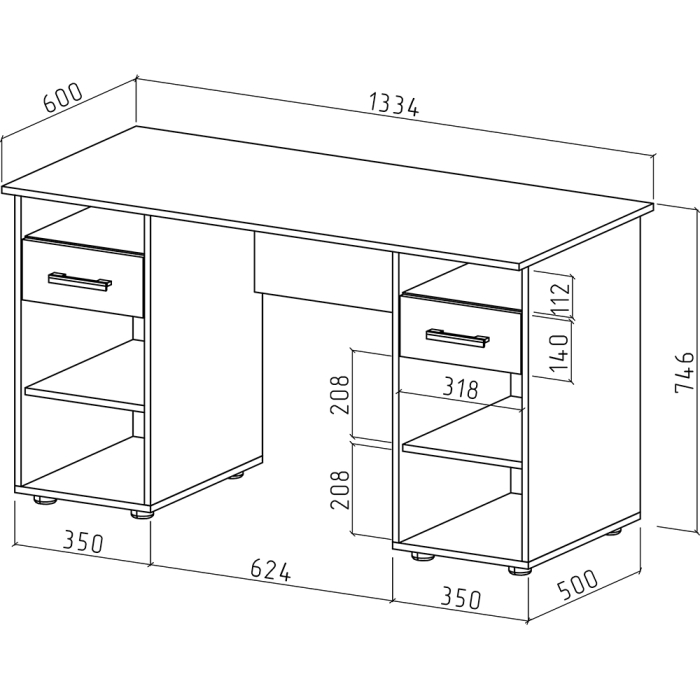 Прямые, Письменный стол Остин-5