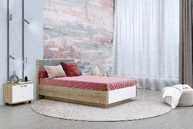 Модульная система Грейс Кровать КР-4011  Гикори Джексон Светлый