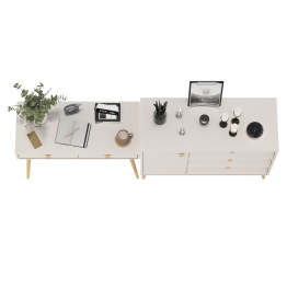 Туалетный стол с ящиками Афина и комод с дверкой и тремя ящиками