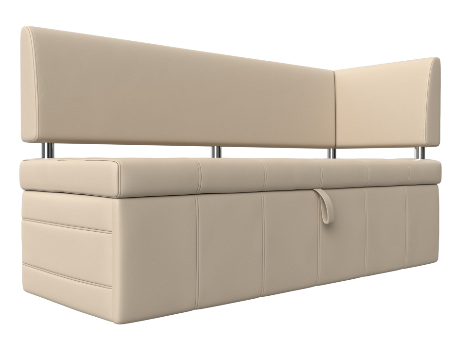 Диваны угловые кухонные, Кухонный прямой диван Стоун с углом правый, экокожа