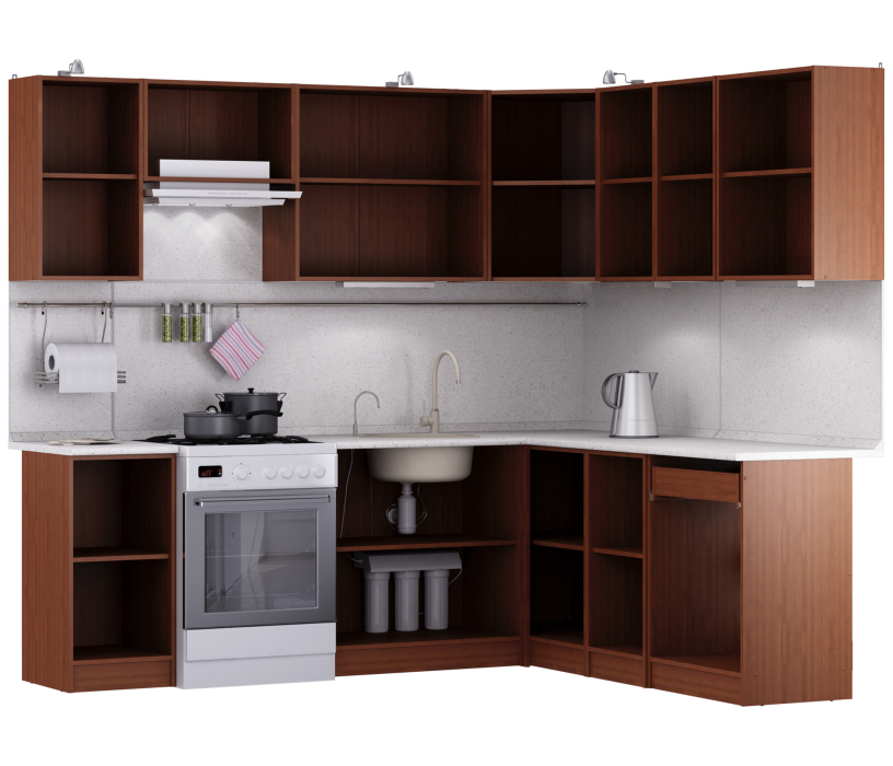 Кухонные гарнитуры, Кухня Квадро Ангелина угловая 2,4 х 2 м