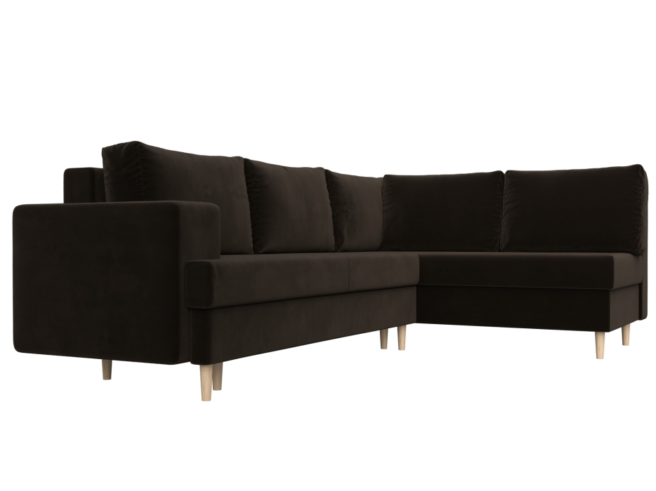 Диваны угловые в гостиную, Диван угловой Сильвана правый угол, микровельвет