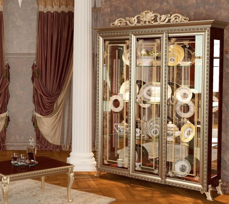 Шкафы-Витрины, Витрина 3-х дверная Версаль 