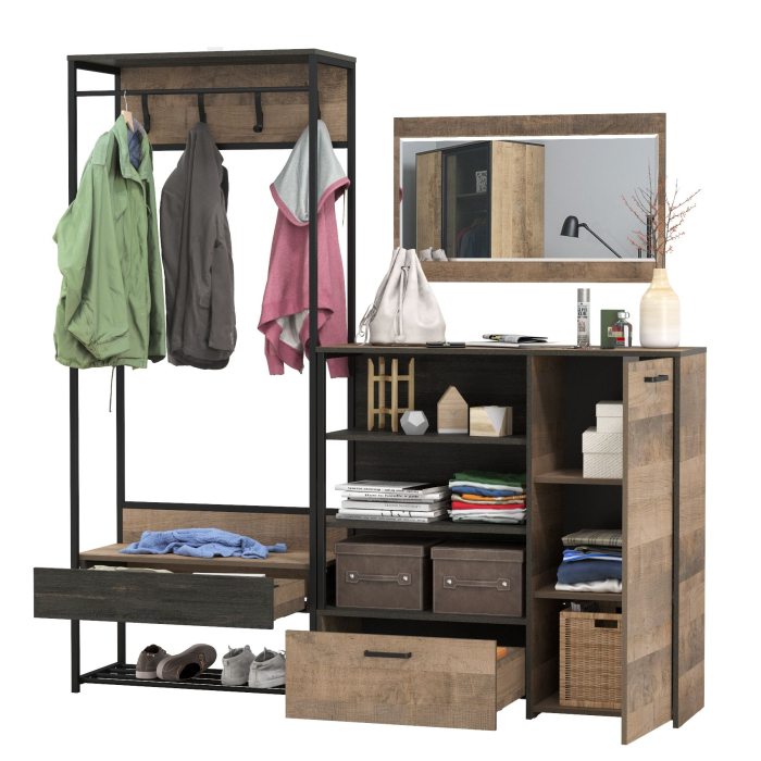 Прихожие, Прихожая Трувор с зеркалом и комодом-тумбой с дверкой