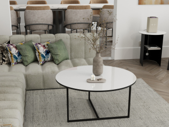 Стол журнальный Маджоре Glass белая Lacobel