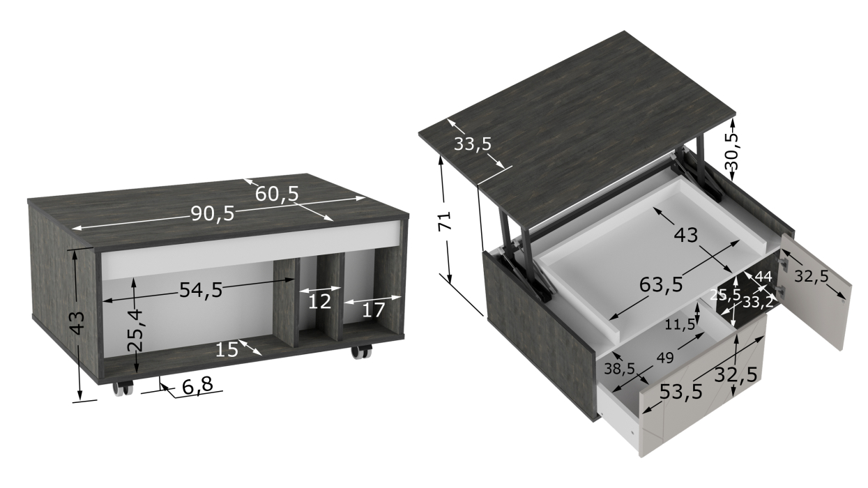 Столы-трансформеры, Стол трансформер Хагги L