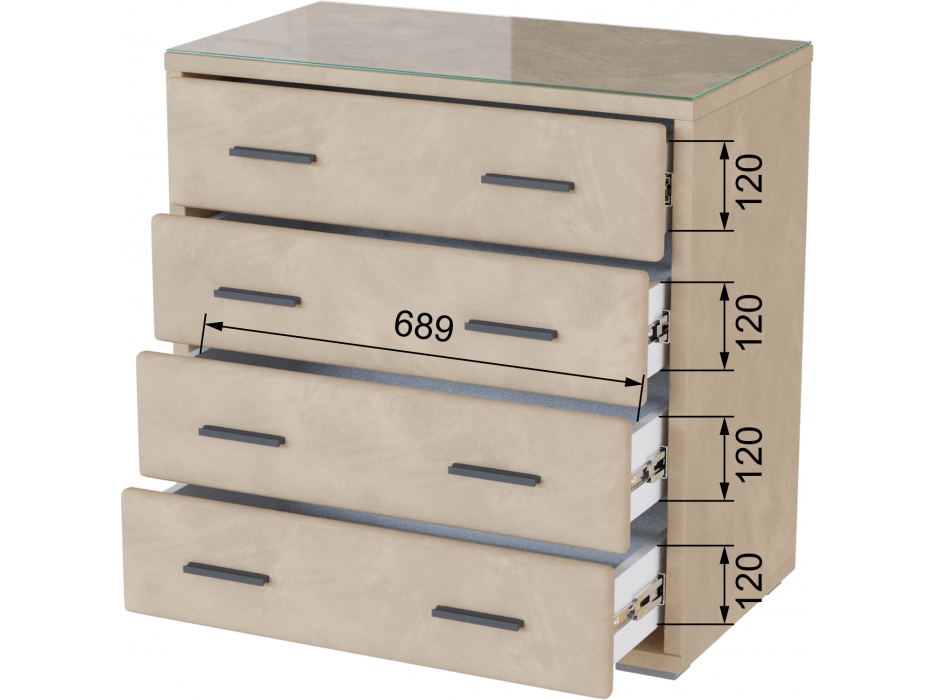 Комоды, Комод интерьерный со стеклом