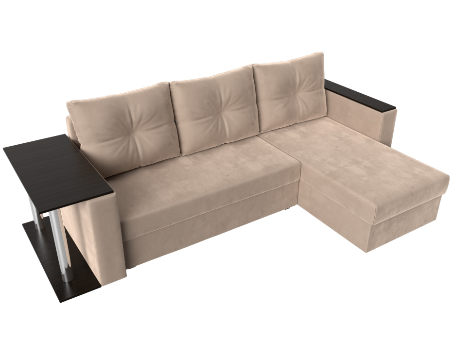 Диваны угловые в гостиную, Угловой диван Атланта правый угол, велюр