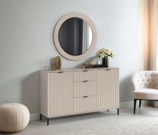 Комоды, Комплект Турин (зеркало и комод), МДФ Кашемир