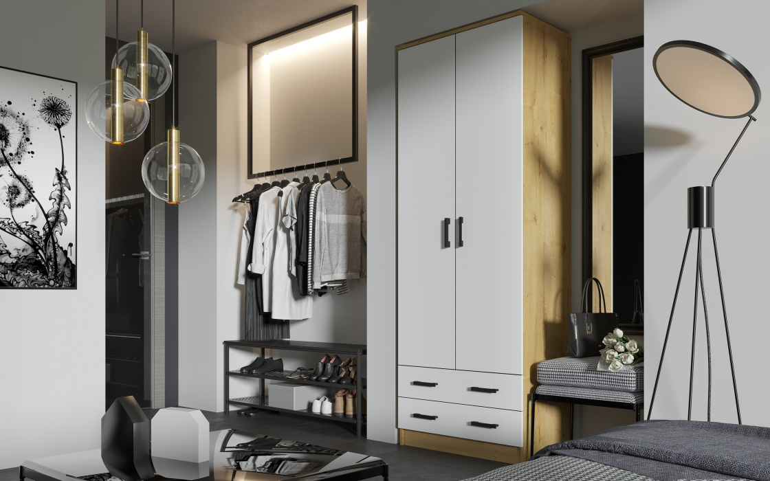 Для одежды, Шкаф Дуэт распашной платяной 0,8 м ЛДСП