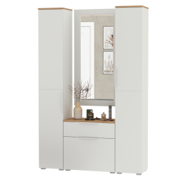 Два шкаф-пенала и обувница с ящиком с зеркалом Октава