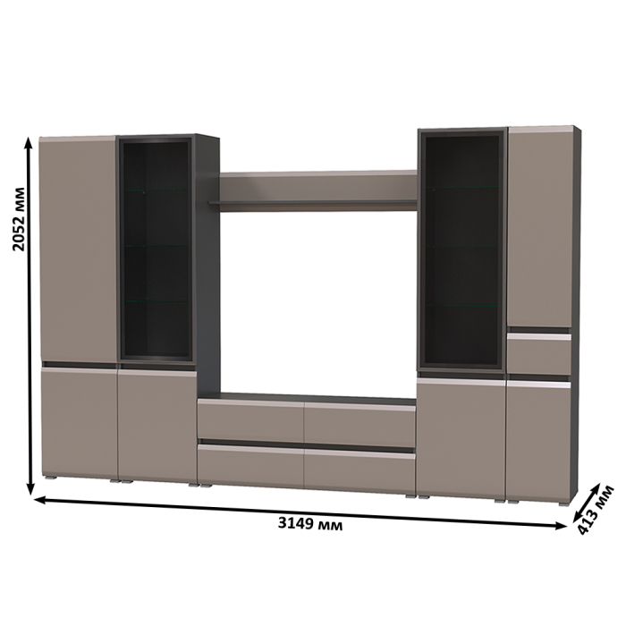 Стенки для гостиной, Сидней Комплектация № 58