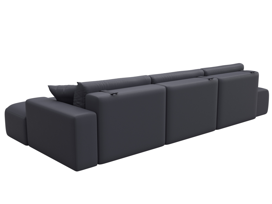 Диваны угловые в гостиную, Диван угловой Лига-036 НПБ Модерн Лонг правый угол, экокожа GRIFON 