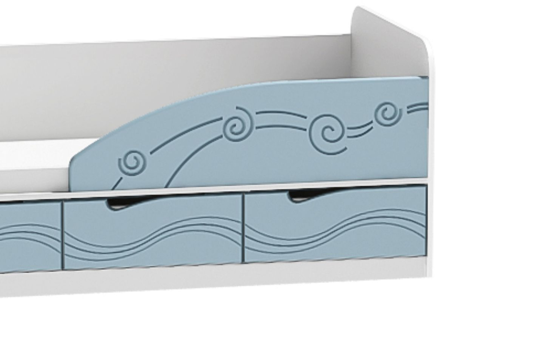 Детские кровати, Кровать 4 Правая МДФ Бриз Волна