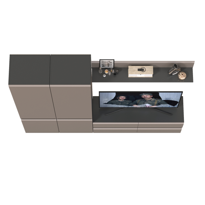 Стенки для гостиной, Сидней тумба для ТВ с полочкой и двумя шкафами с дверками