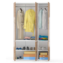 Глубокий шкаф платяной и пенал для одежды Лидер-8