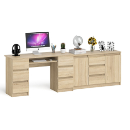 Комод-тумба Мори МК1200.3 со столом компьютерным двухтумбовым МС-2