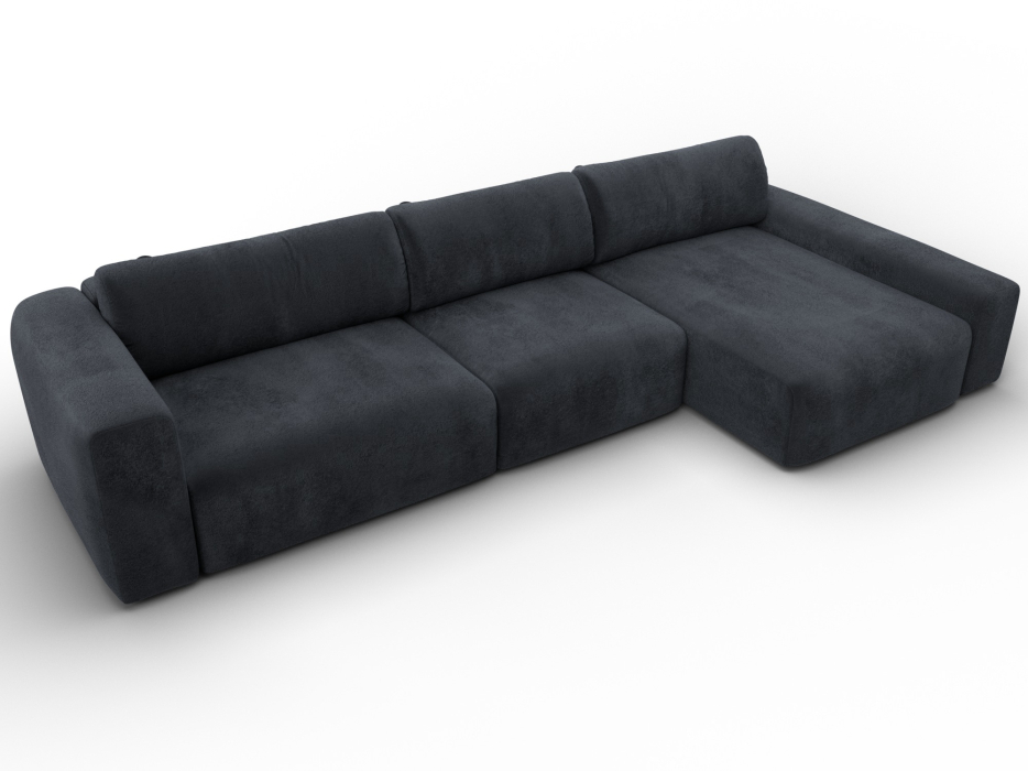 Диваны угловые в гостиную, Диван угловой Лига-066 НПБ Лонг угол правый, велюр TOWER