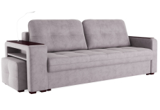 Диваны с ящиком для белья, Диван-кровать прямой Smart 4 пуф слева Велюр