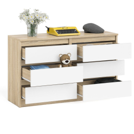 Широкий комод шесть ящиков Мори МК1200.6