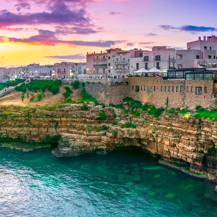 Стеновые панели, Интерьерная панель из стекла 500*600*6 мм MGF56_рассвет_в_италии