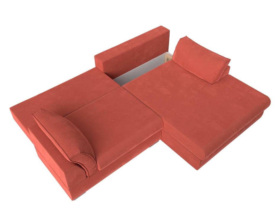 Диваны угловые в гостиную, Угловой диван Пекин угол правый, микровельвет