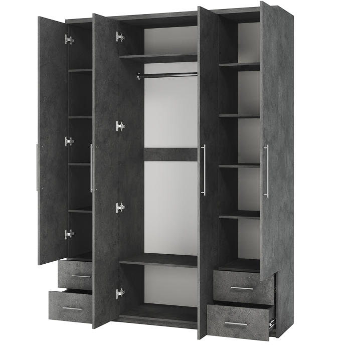 Для одежды, Шкаф четырехдверный Мелодия МКЯ2-43 200х60