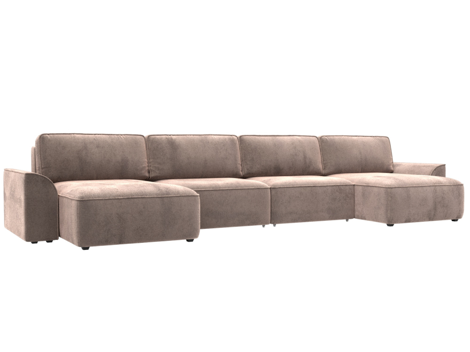 Диваны еврокнижки, Диван п-образный Лига-048 НПБ лонг, велюр TOWER