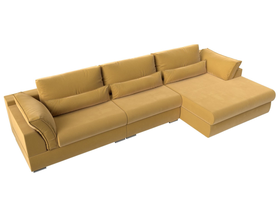 Диваны угловые в гостиную, Угловой диван Пекин Long угол правый, НПБ, микровельвет