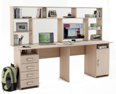 Прямые, Письменный стол Лайт-14 с надстройкой