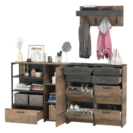 Тумба-комод с вешалкой и двумя обувницами Трувор