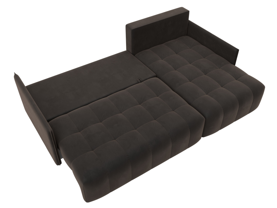 Диваны угловые в гостиную, Диван угловой Лига-054 НПБ угол универсальный, велюр SEVEN