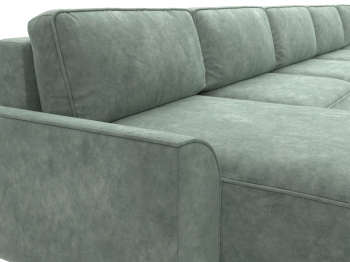 Диван П-образный Лига-048 НПБ МегаЛонг, велюр BRUT