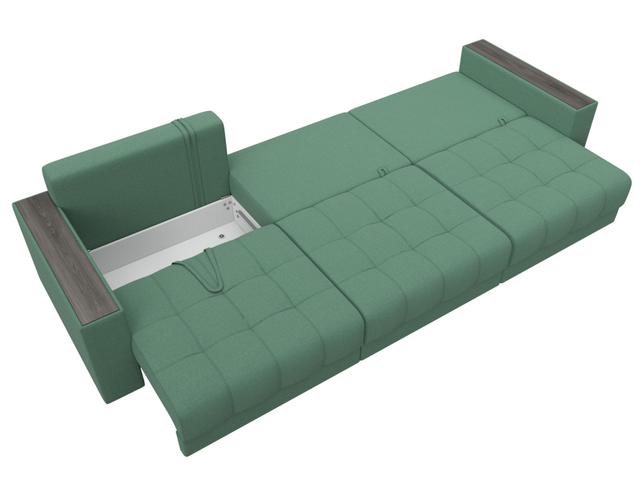 Дизайнерские диваны для гостиной, Диван прямой с декором Лига-049 НПБ Лонг, рогожка Амур