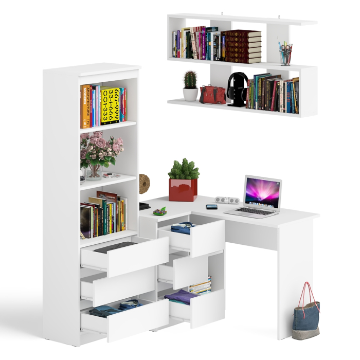 Домашние кабинеты, Уголок школьника Мори с угловым столом и полкой и стеллажом