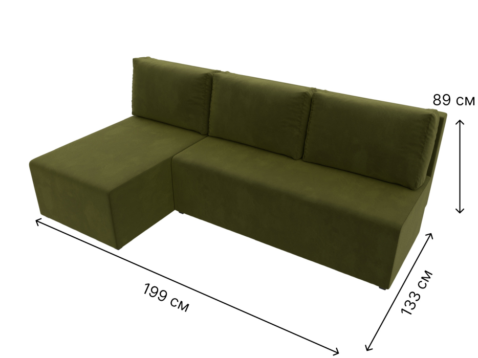 Диваны угловые в гостиную, Угловой диван Поло левый угол, микровельвет