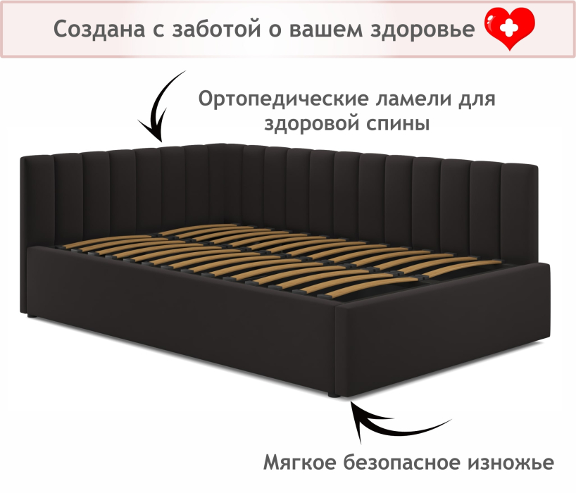 Мягкая кровать, Мягкая кровать Milena 1200 с подъемным механизмом