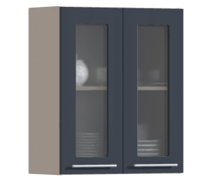 Эстель шкаф навесной со стеклом 2 дв 60х72 см