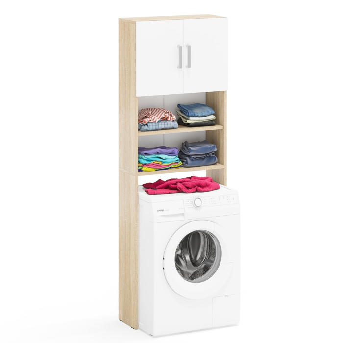 Пеналы, Шкаф для стиральной машинки в ванную с полками и дверками РВК