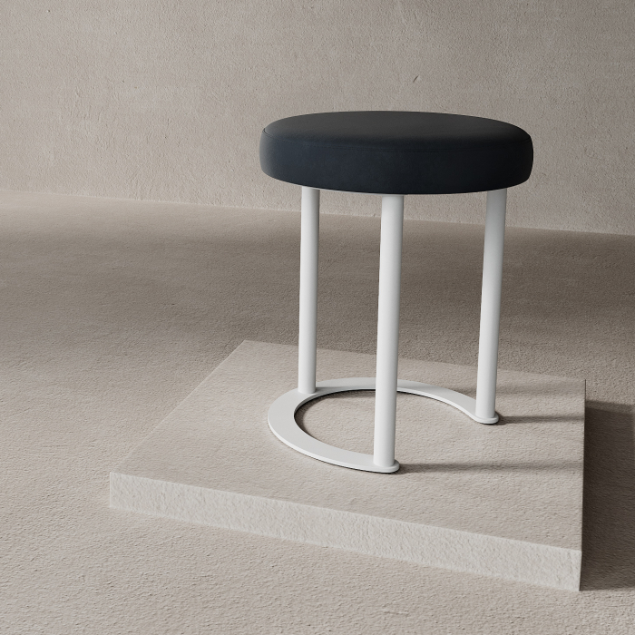 Пуфы дизайнерские, Пуф с металлическим каркасом HORSIX (Белый)