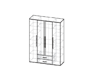 Шкаф четырехдверный Бастион