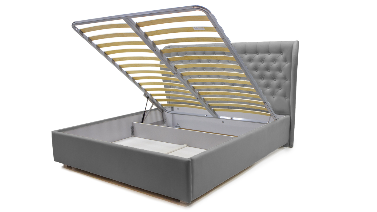 Мягкая кровать, Кровать Мишель 1400 с подъемным механизмом, микровелюр