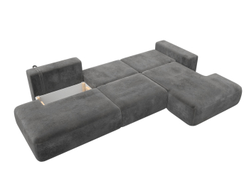 Диван угловой Лига-036 НПБ Модерн Лонг правый угол, велюр TOWER