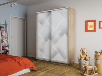 Шкаф-купе Экспресс 2-х дверный Фотопечать Квадрат Стекла 140х45х240